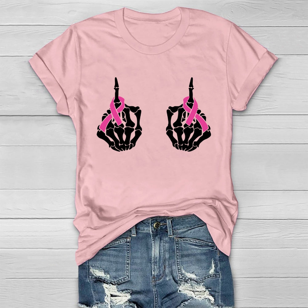 Breast Cancer Skeleton Hand  Healthwear T-shirt