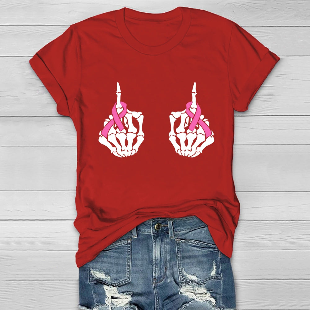 Breast Cancer Skeleton Hand  Healthwear T-shirt