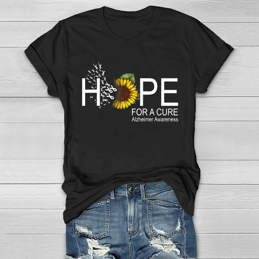 Hope For A Cure Alzheimer's Awareness Sunflower Healthwear T-shirt