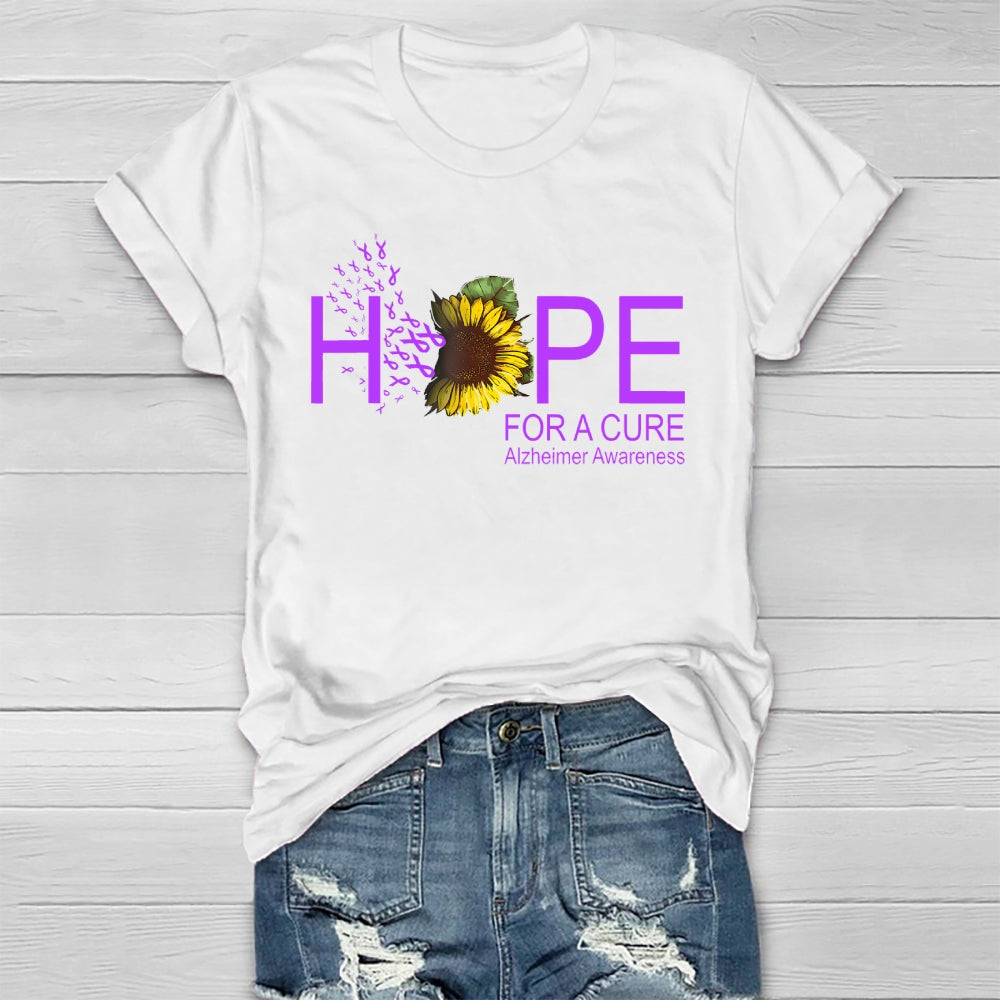 Hope For A Cure Alzheimer's Awareness Sunflower Healthwear T-shirt