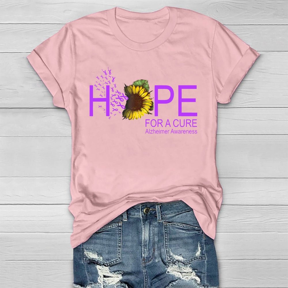 Hope For A Cure Alzheimer's Awareness Sunflower Healthwear T-shirt