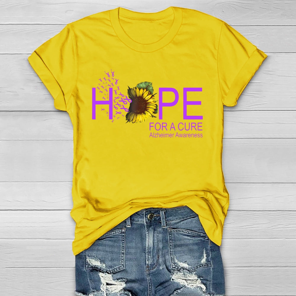 Hope For A Cure Alzheimer's Awareness Sunflower Healthwear T-shirt
