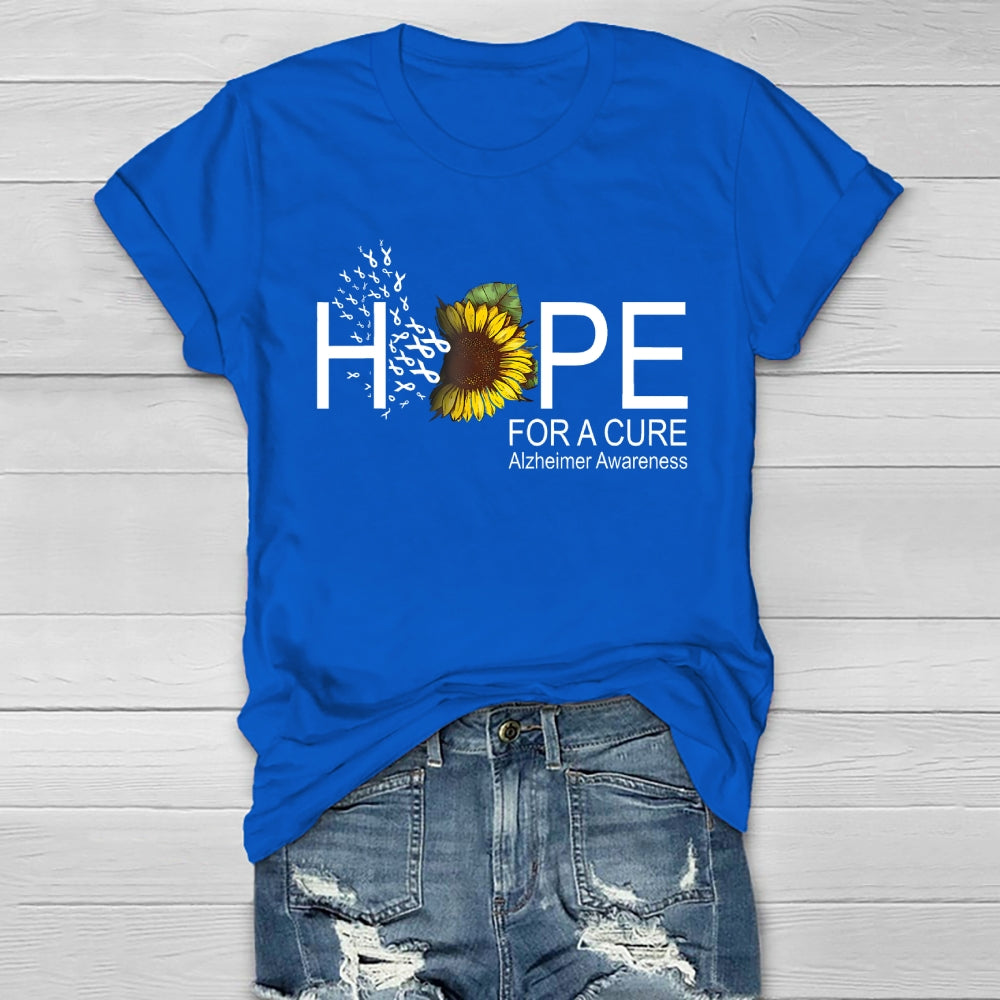 Hope For A Cure Alzheimer's Awareness Sunflower Healthwear T-shirt