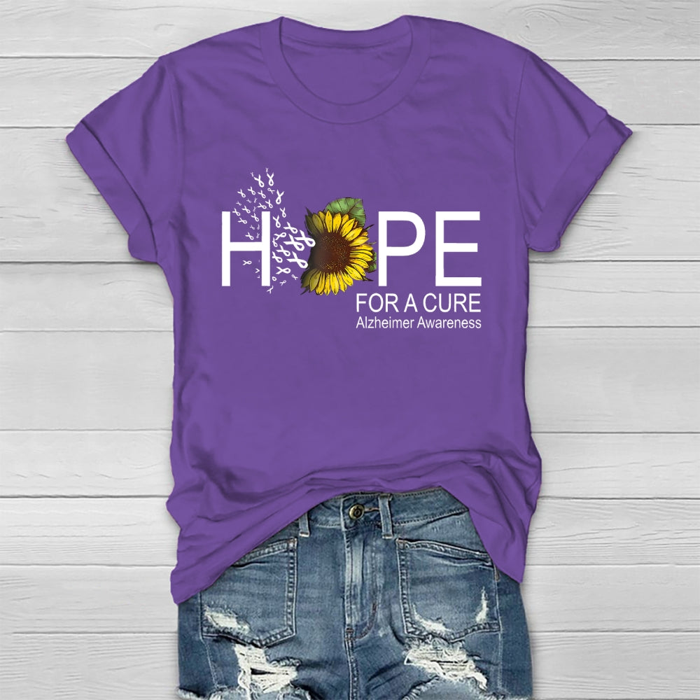 Hope For A Cure Alzheimer's Awareness Sunflower Healthwear T-shirt