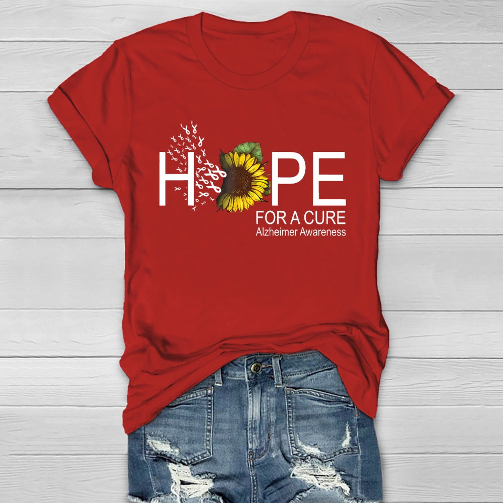 Hope For A Cure Alzheimer's Awareness Sunflower Healthwear T-shirt