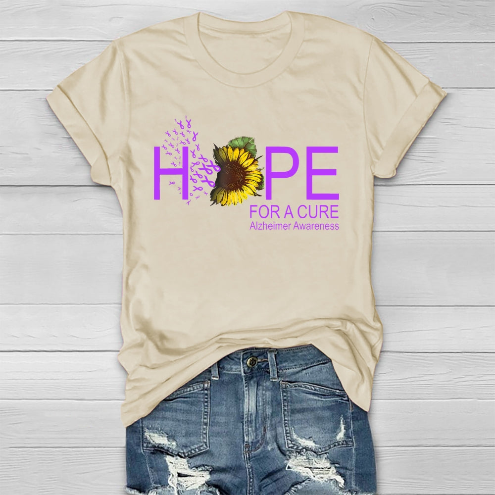 Hope For A Cure Alzheimer's Awareness Sunflower Healthwear T-shirt
