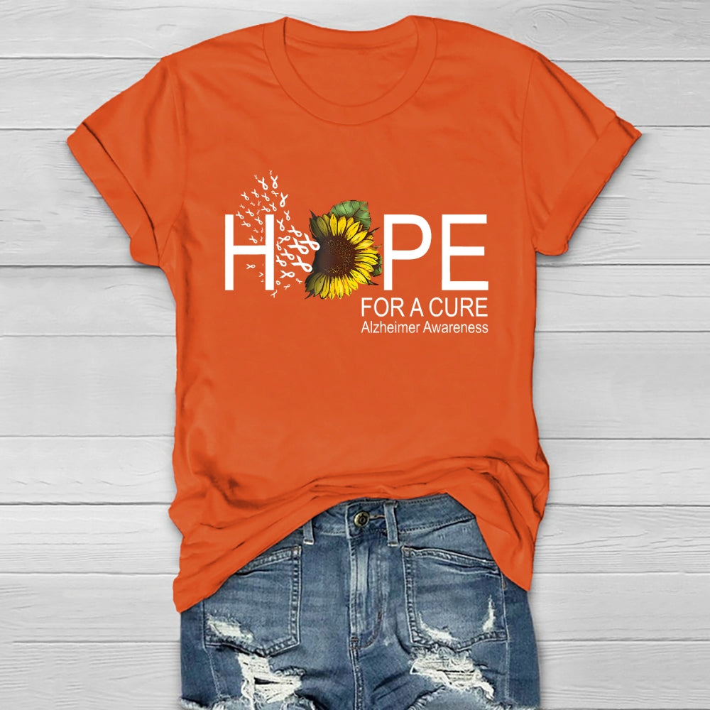 Hope For A Cure Alzheimer's Awareness Sunflower Healthwear T-shirt