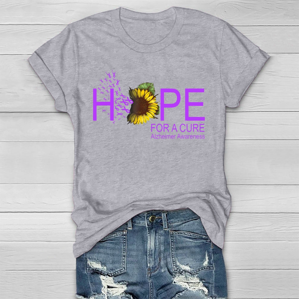 Hope For A Cure Alzheimer's Awareness Sunflower Healthwear T-shirt
