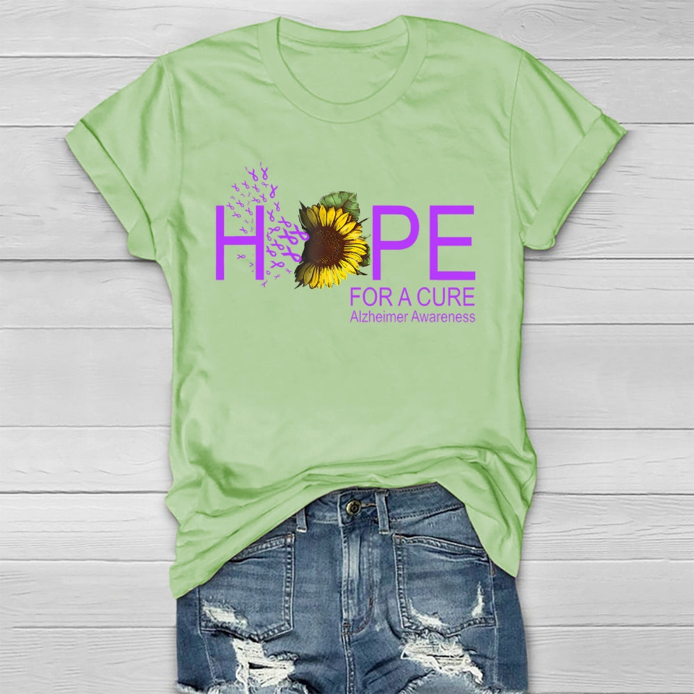 Hope For A Cure Alzheimer's Awareness Sunflower Healthwear T-shirt