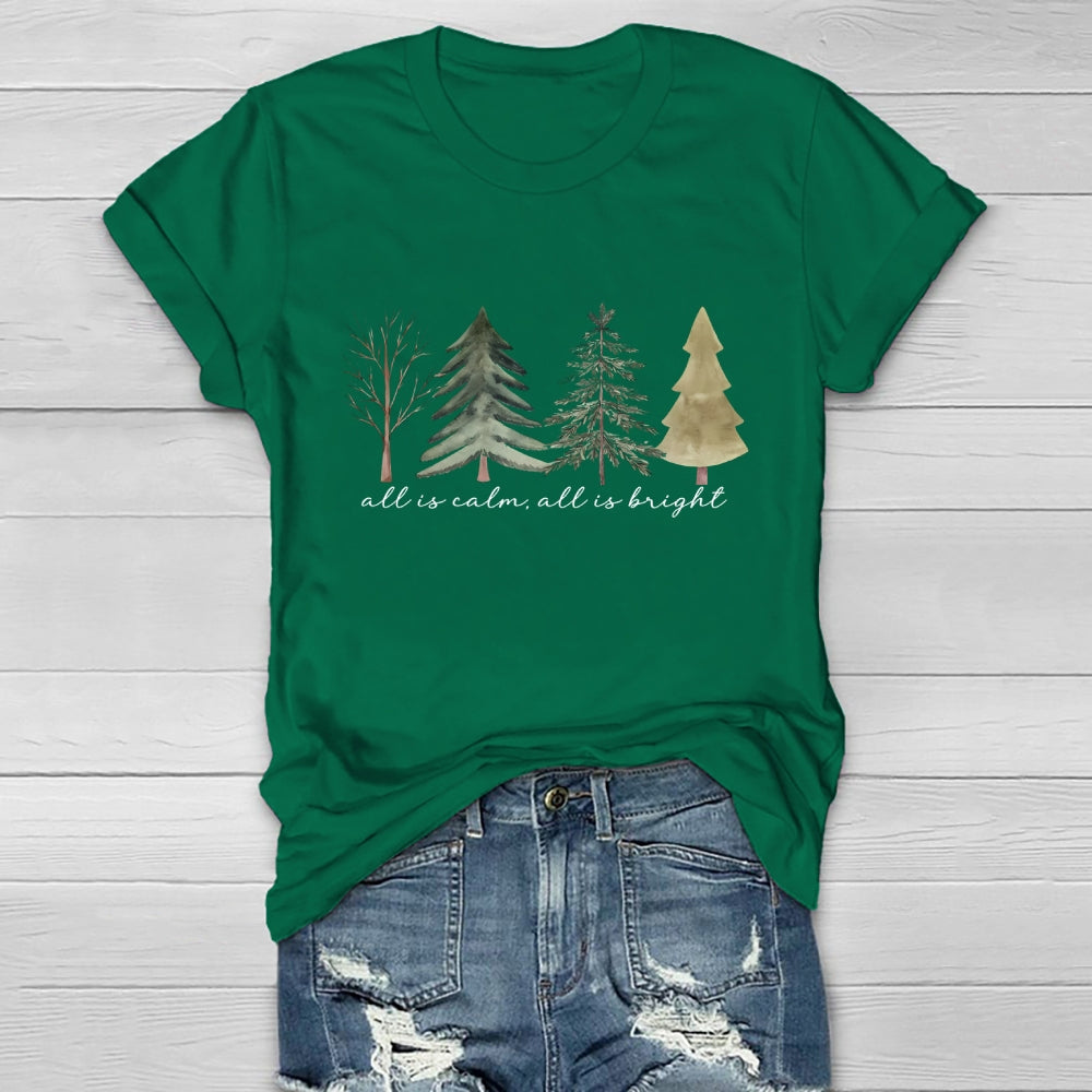 All Is Calm All Is Bright Christmas Tree Healthwear T-shirt