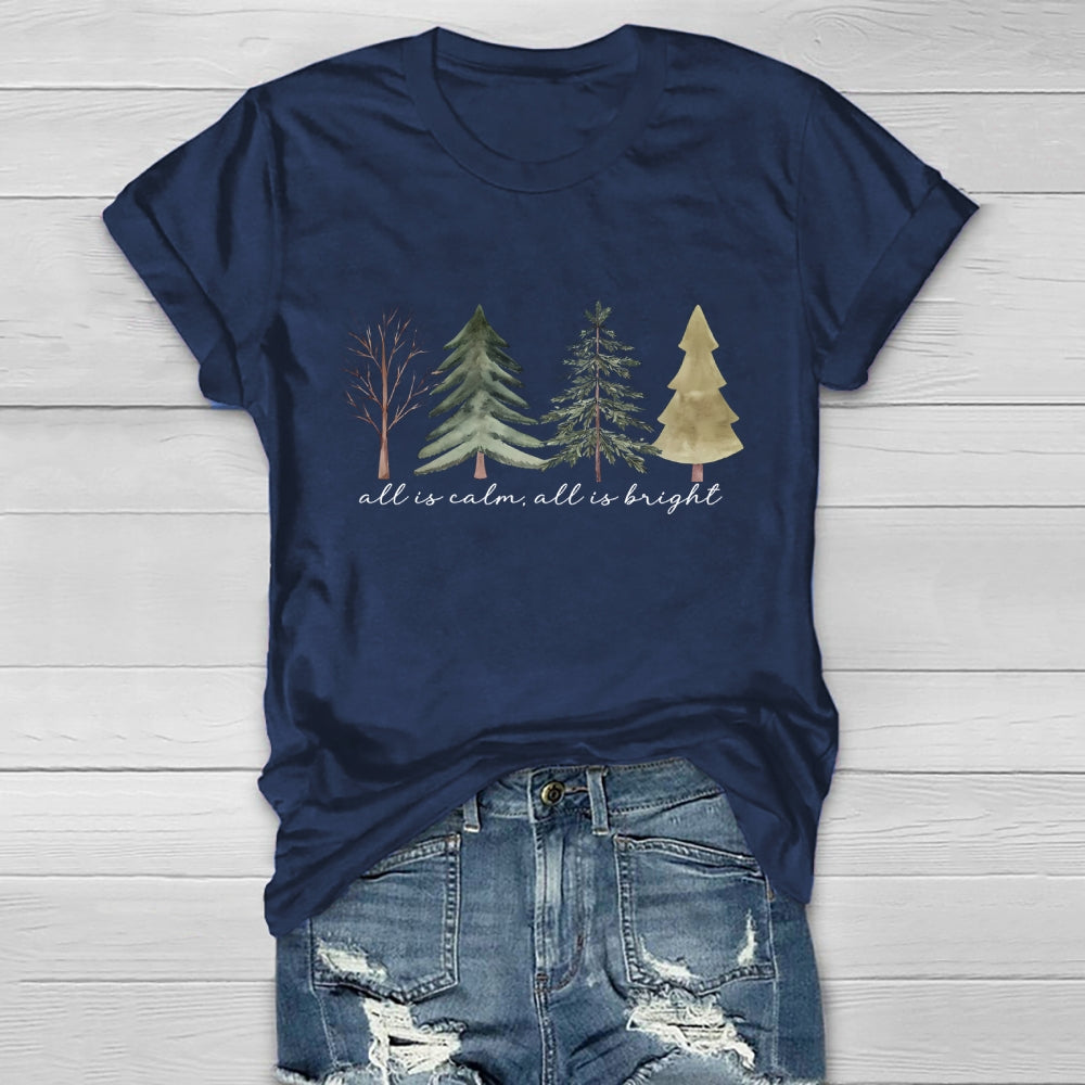 All Is Calm All Is Bright Christmas Tree Healthwear T-shirt