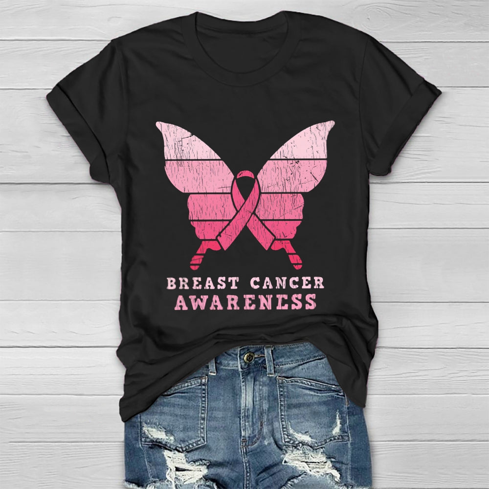 Breast Cancer Awareness Butterfly Healthwear T-shirt