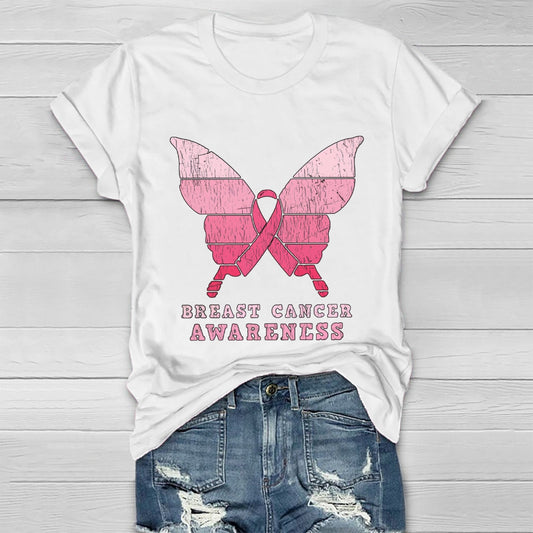 Breast Cancer Awareness Butterfly Healthwear T-shirt