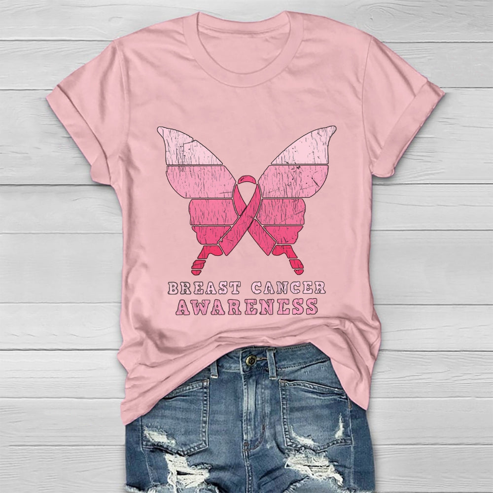 Breast Cancer Awareness Butterfly Healthwear T-shirt