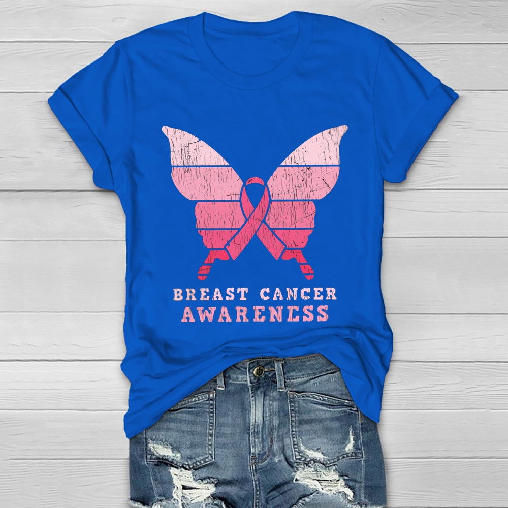Breast Cancer Awareness Butterfly Healthwear T-shirt