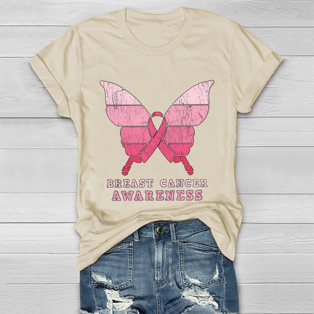 Breast Cancer Awareness Butterfly Healthwear T-shirt