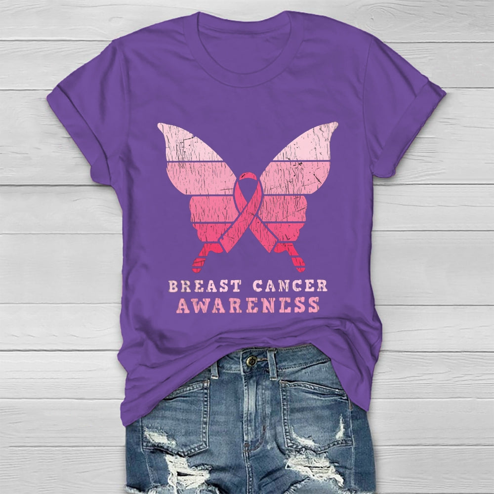 Breast Cancer Awareness Butterfly Healthwear T-shirt