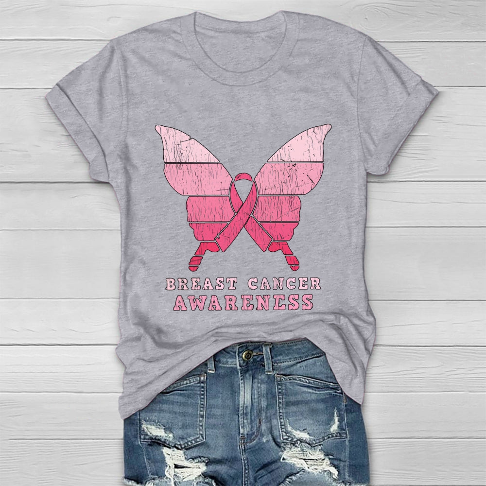 Breast Cancer Awareness Butterfly Healthwear T-shirt
