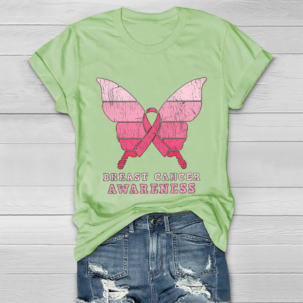 Breast Cancer Awareness Butterfly Healthwear T-shirt