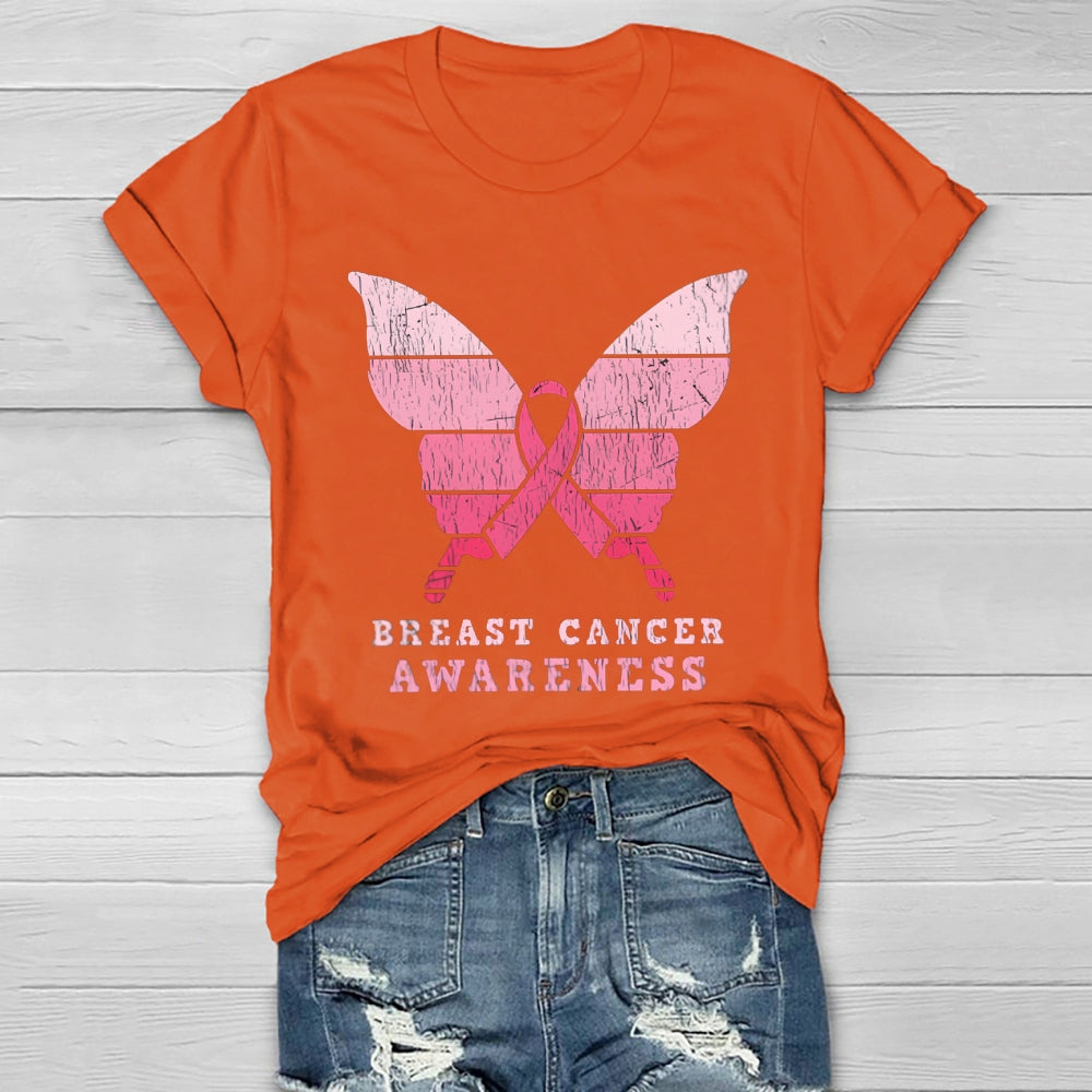 Breast Cancer Awareness Butterfly Healthwear T-shirt