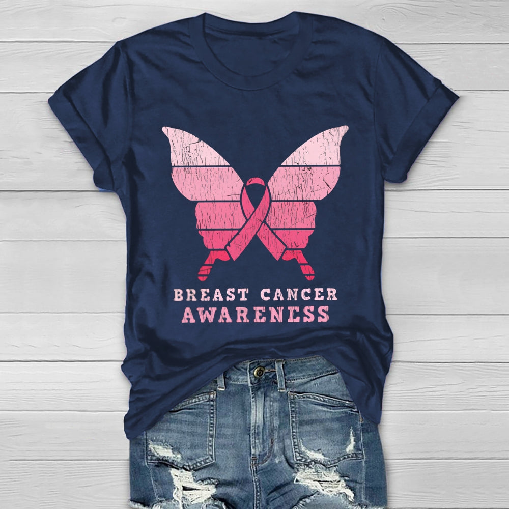 Breast Cancer Awareness Butterfly Healthwear T-shirt