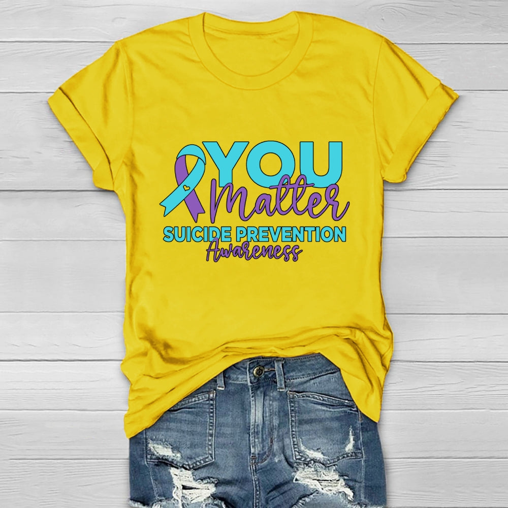 You Matter Suicide Prevention Awareness Teal Purple Heart  Healthwear T-shirt