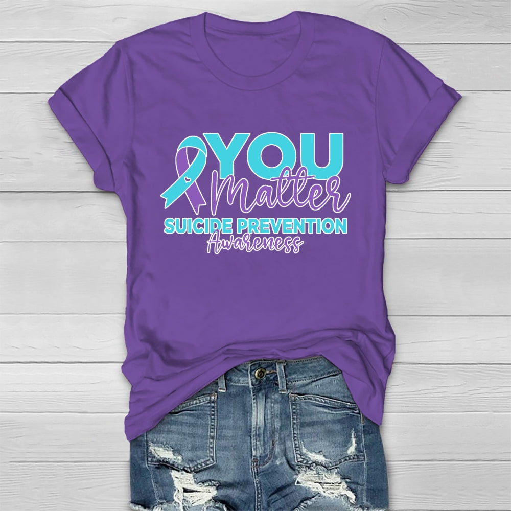 You Matter Suicide Prevention Awareness Teal Purple Heart  Healthwear T-shirt