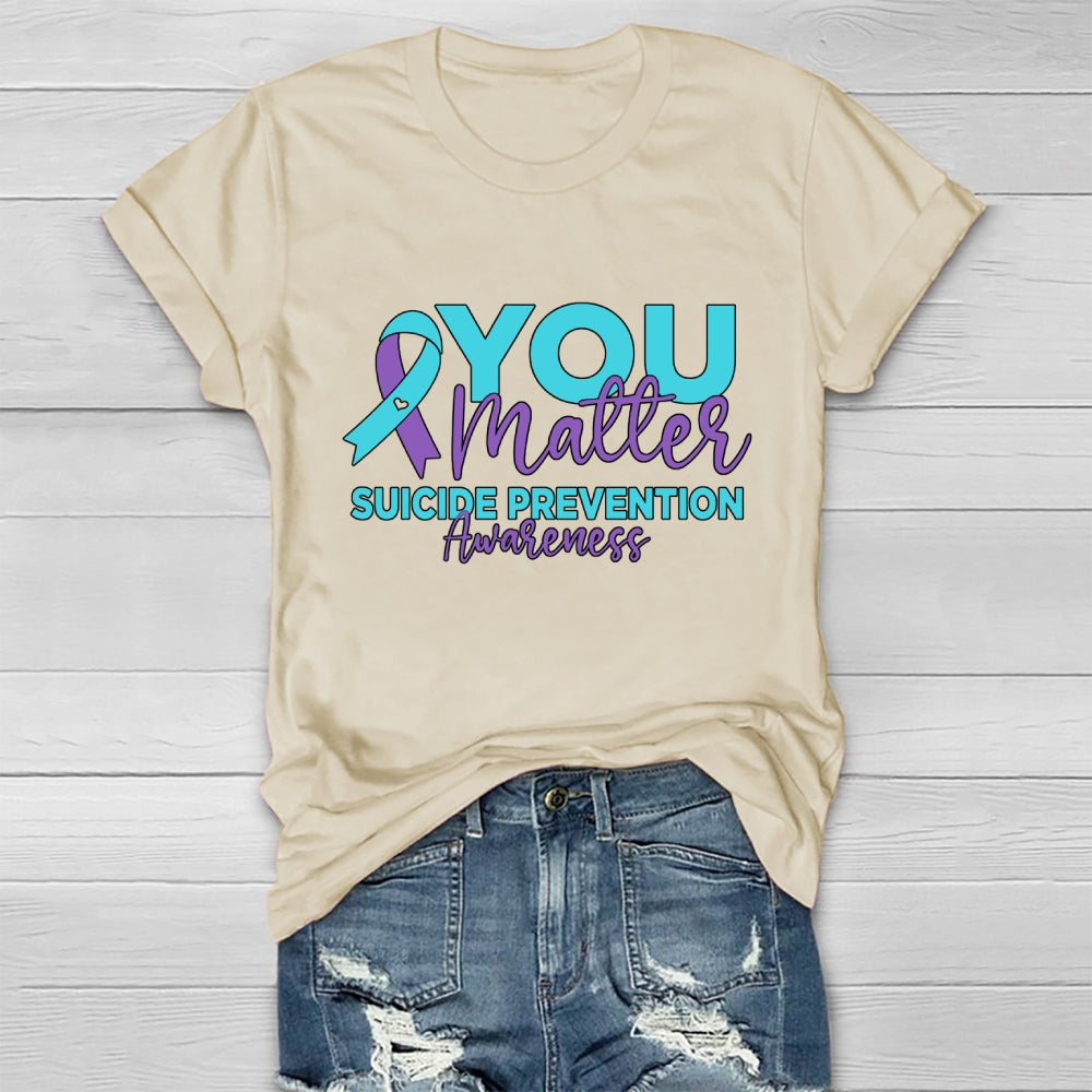 You Matter Suicide Prevention Awareness Teal Purple Heart  Healthwear T-shirt