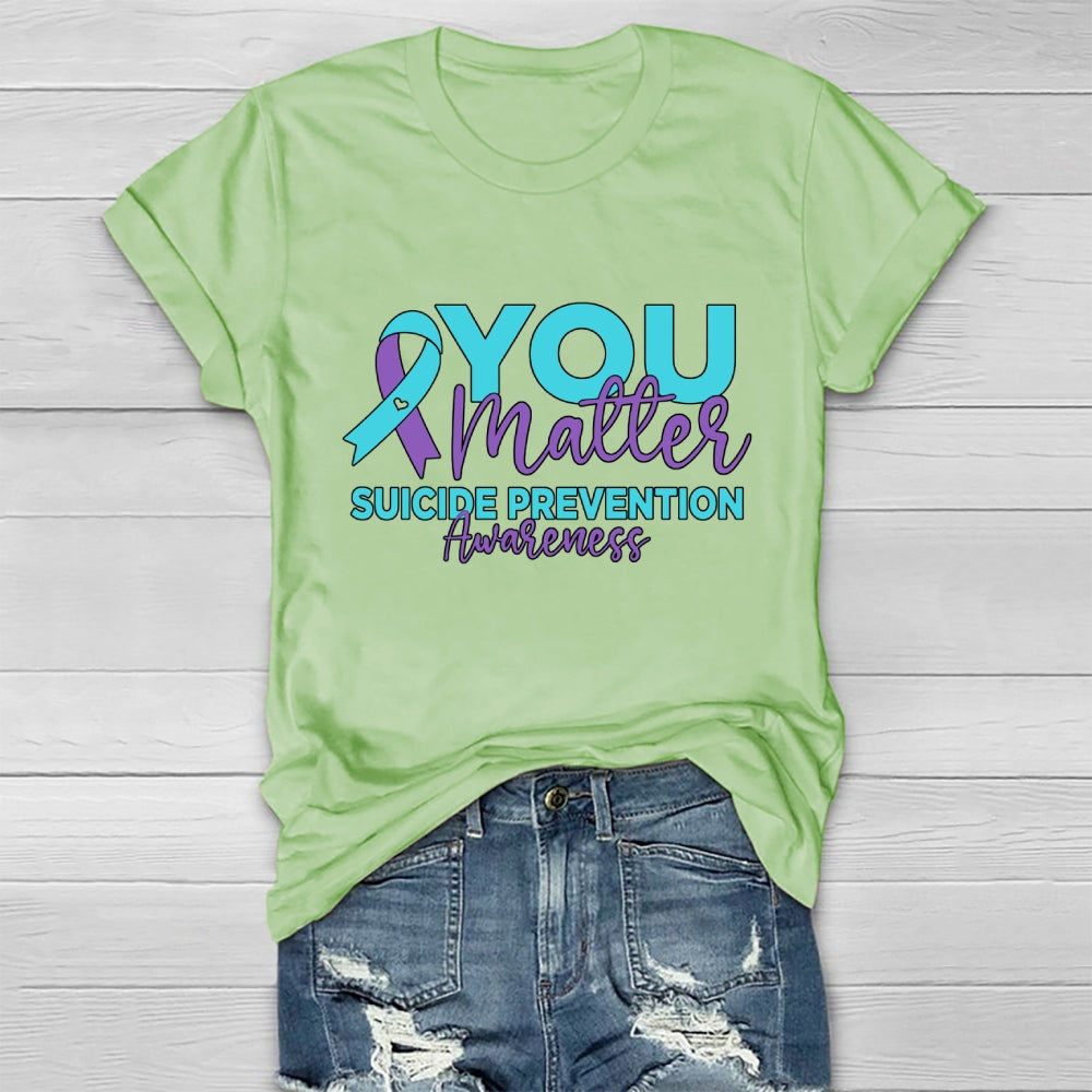 You Matter Suicide Prevention Awareness Teal Purple Heart  Healthwear T-shirt