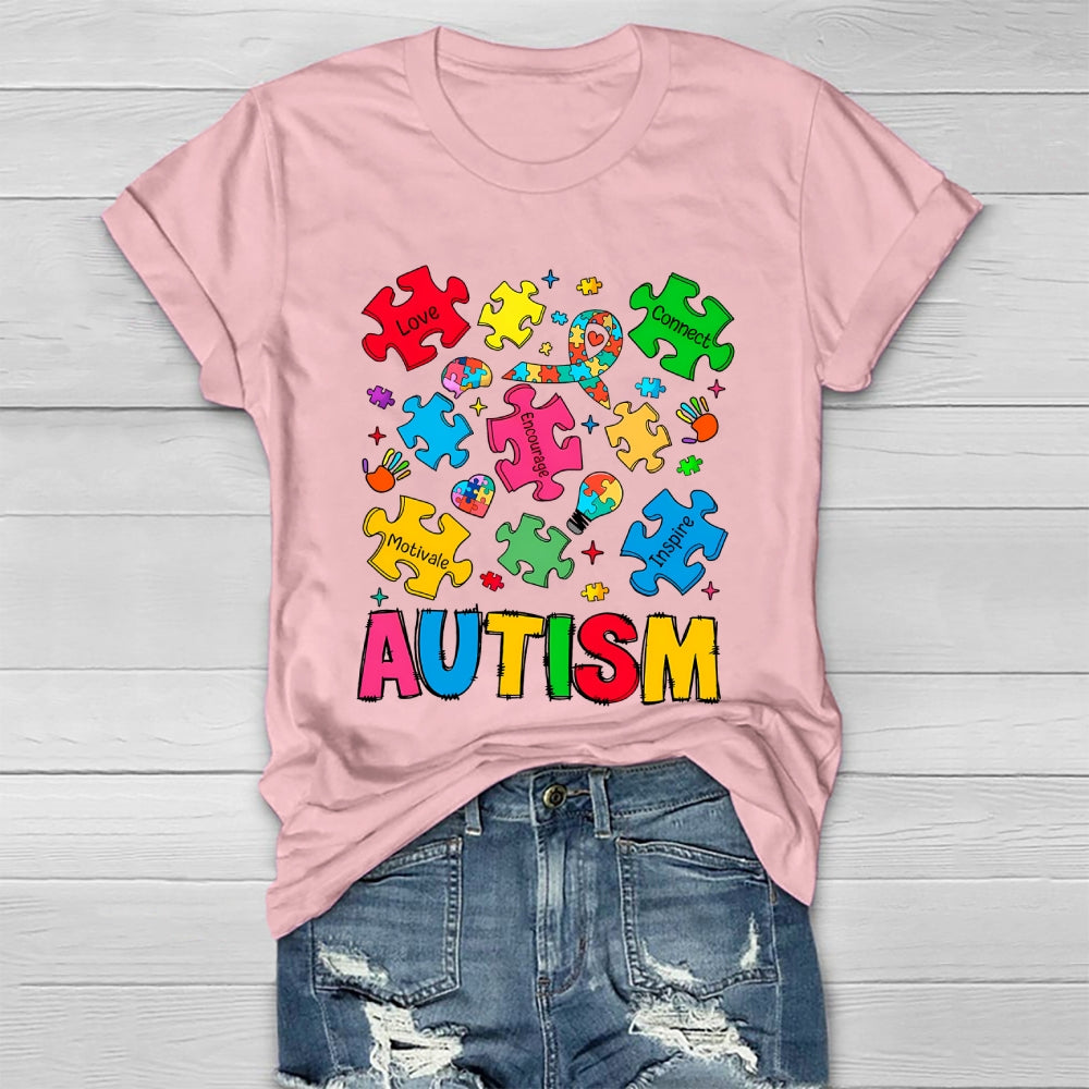 Autism Love Connect Encourage Motivate Inspire  Healthwear T-shirt