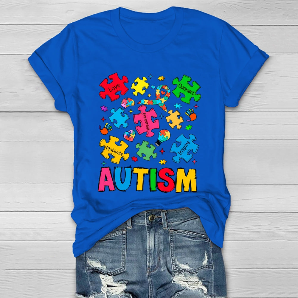 Autism Love Connect Encourage Motivate Inspire  Healthwear T-shirt
