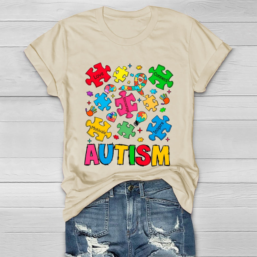 Autism Love Connect Encourage Motivate Inspire  Healthwear T-shirt