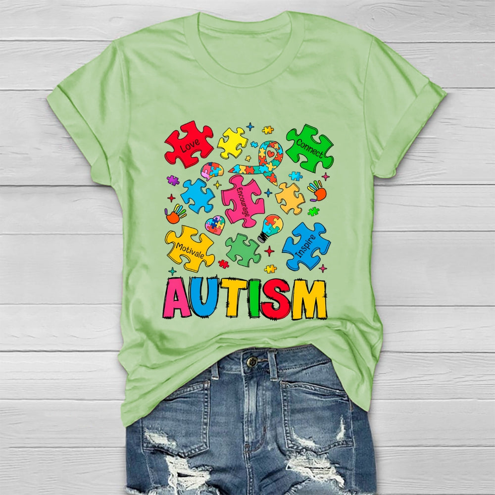 Autism Love Connect Encourage Motivate Inspire  Healthwear T-shirt