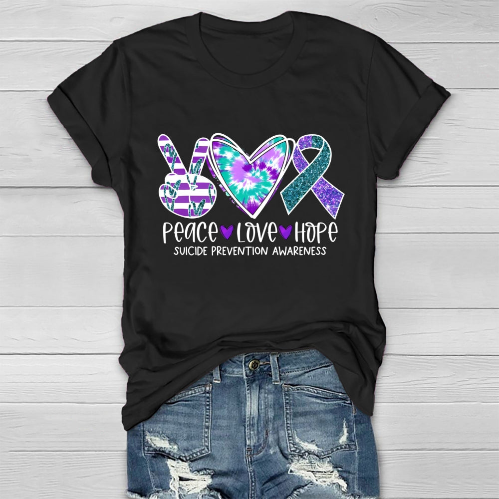 Peace Love Hope Suicide Prevention Awareness Healthwear T-shirt