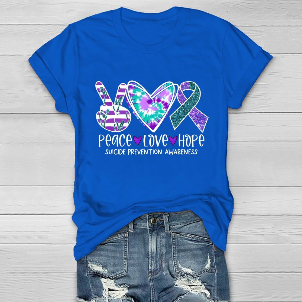 Peace Love Hope Suicide Prevention Awareness Healthwear T-shirt