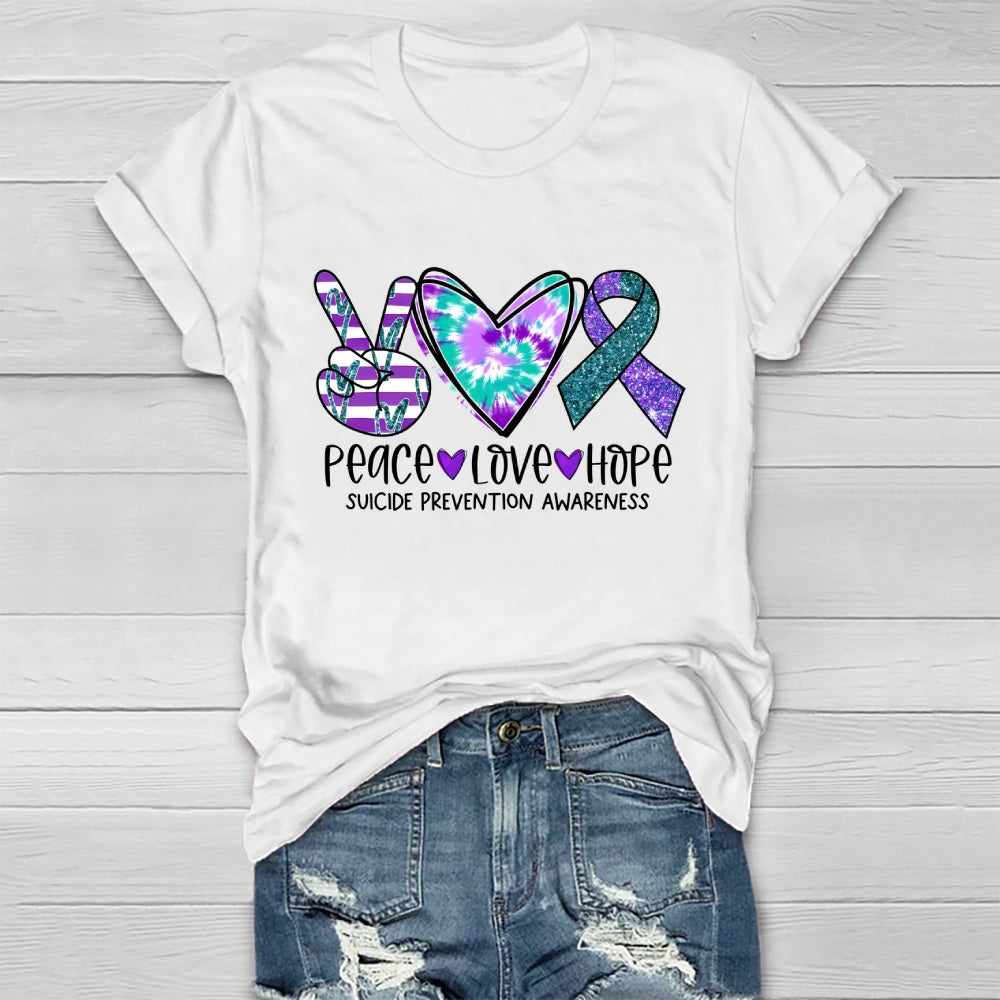 Peace Love Hope Suicide Prevention Awareness Healthwear T-shirt