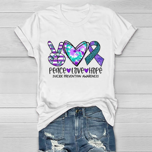 Peace Love Hope Suicide Prevention Awareness Healthwear T-shirt