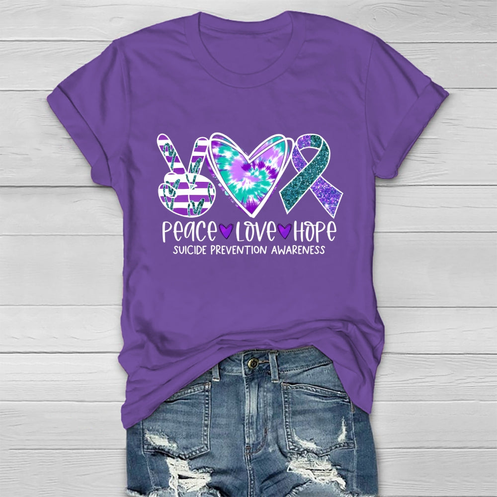 Peace Love Hope Suicide Prevention Awareness Healthwear T-shirt