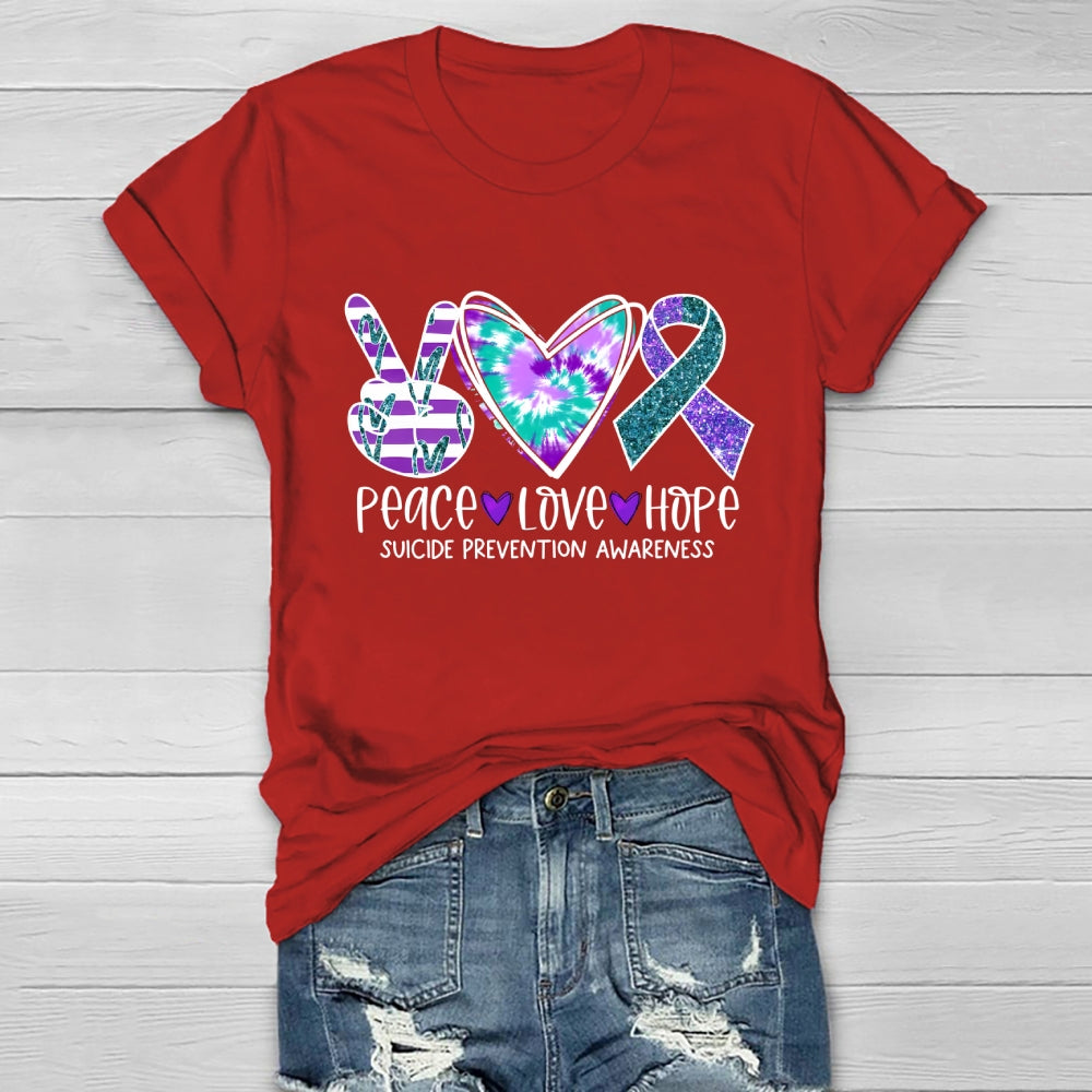 Peace Love Hope Suicide Prevention Awareness Healthwear T-shirt