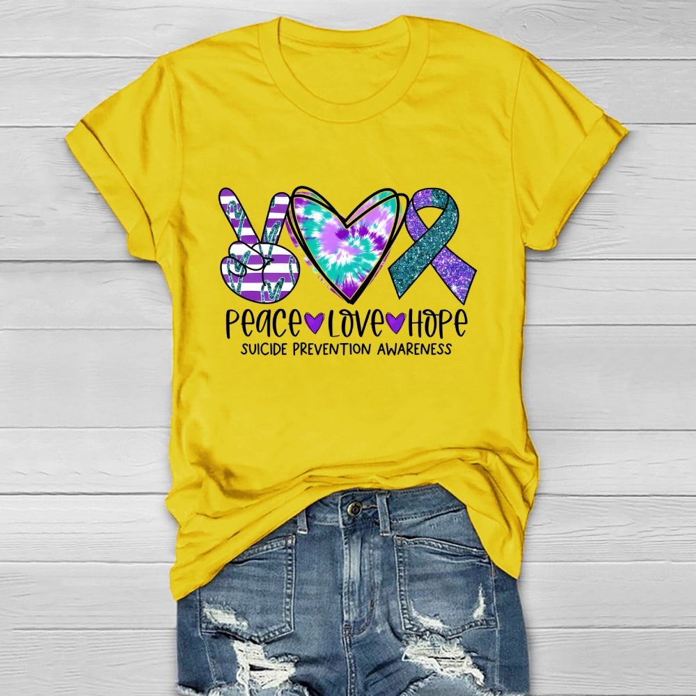 Peace Love Hope Suicide Prevention Awareness Healthwear T-shirt