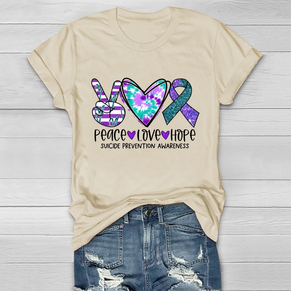 Peace Love Hope Suicide Prevention Awareness Healthwear T-shirt