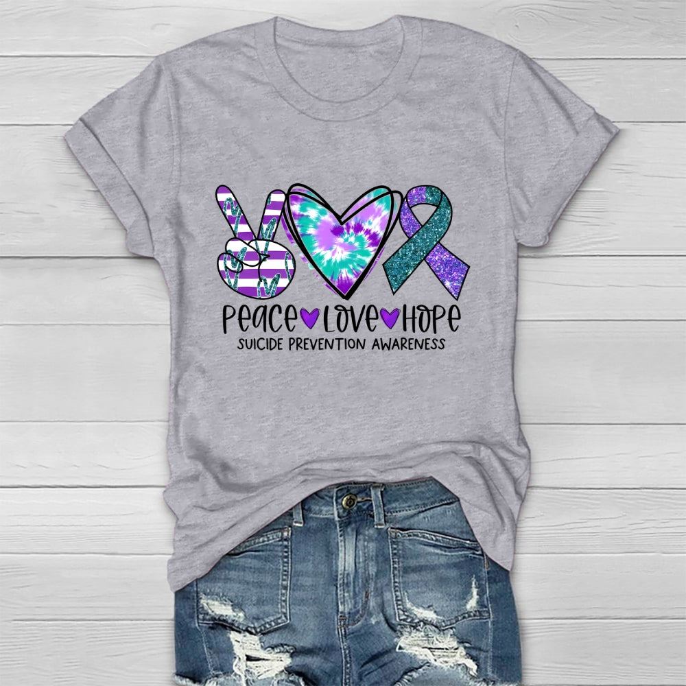 Peace Love Hope Suicide Prevention Awareness Healthwear T-shirt