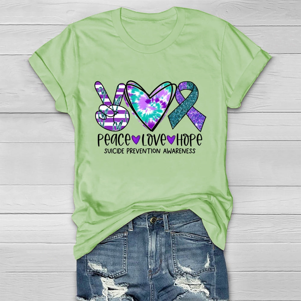 Peace Love Hope Suicide Prevention Awareness Healthwear T-shirt