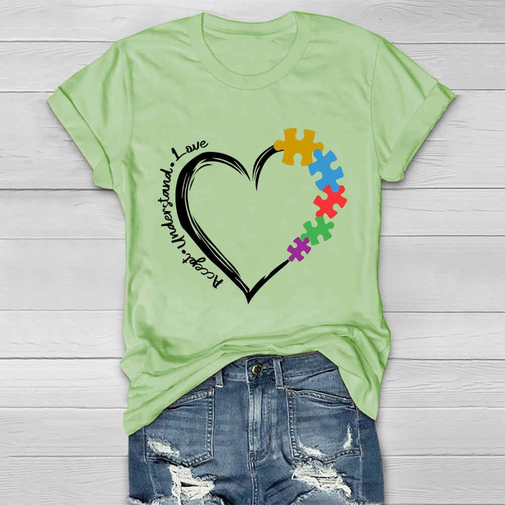 Accept Understand Love  Autism Healthwear T-shirt