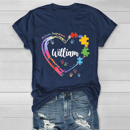 Personalized Name Autism Awareness Healthwear T-shirt