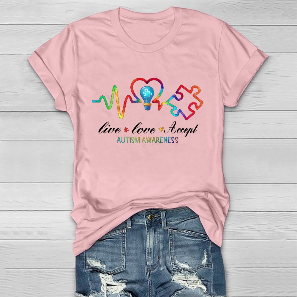 Live Love Accept Autism Awareness Healthwear T-shirt