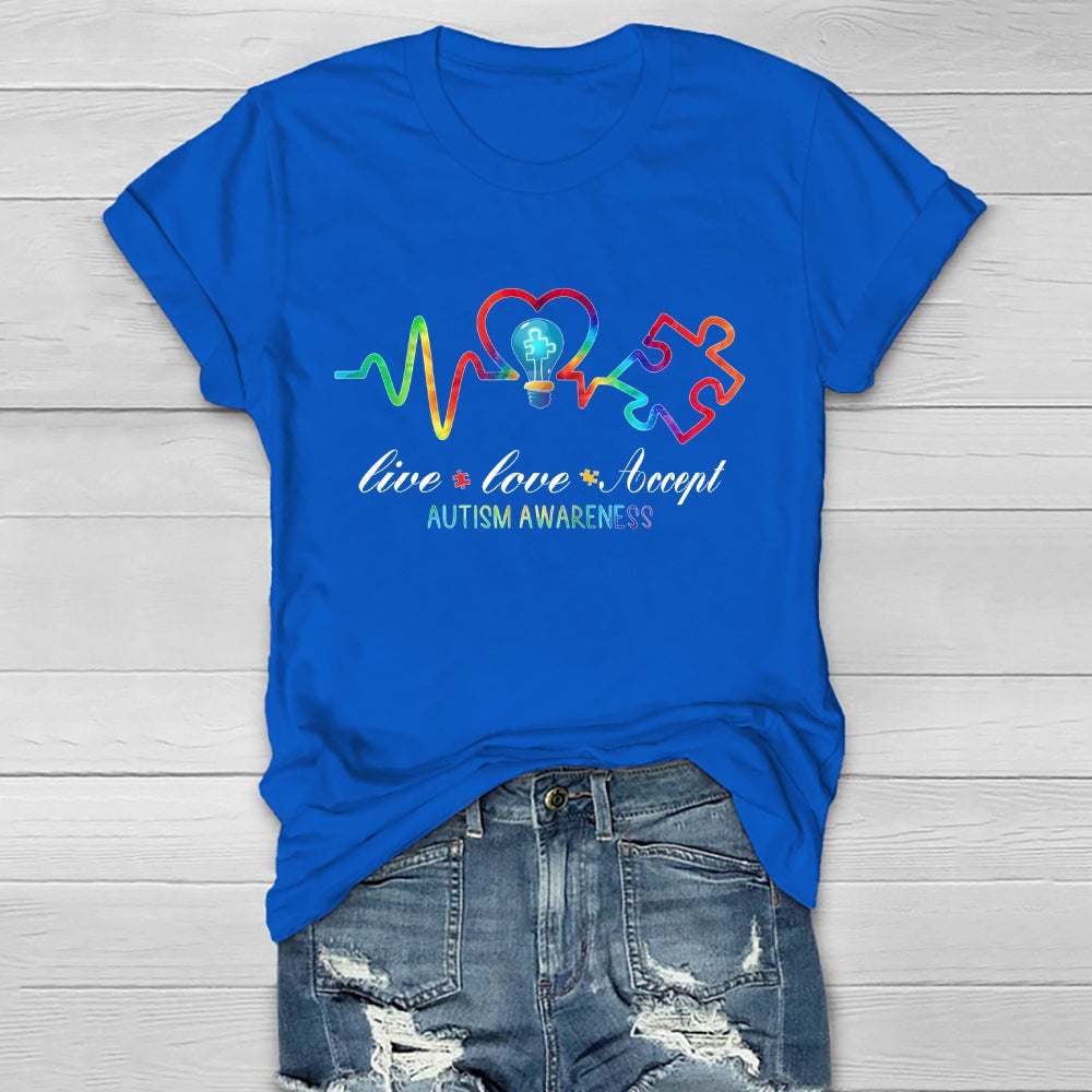Live Love Accept Autism Awareness Healthwear T-shirt