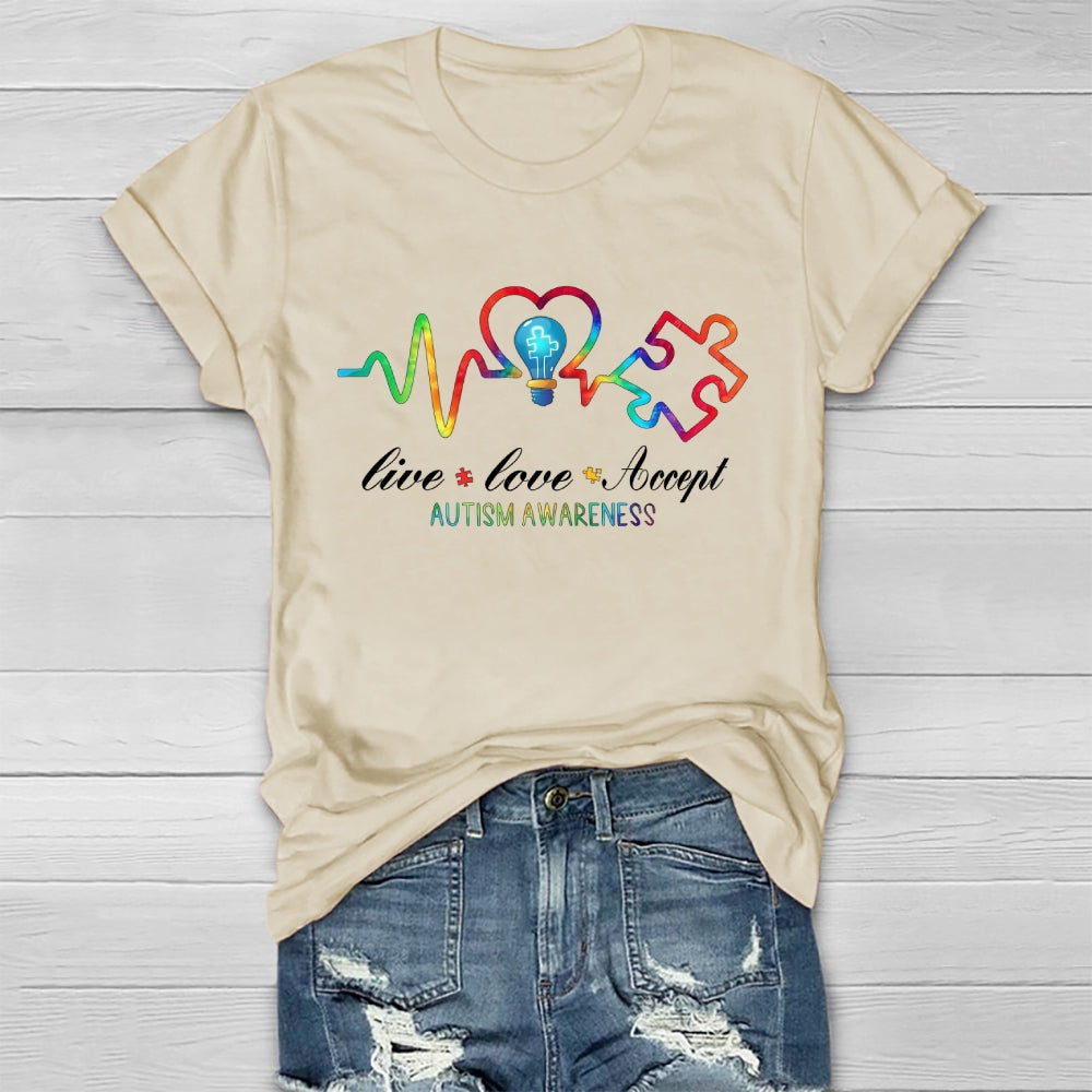 Live Love Accept Autism Awareness Healthwear T-shirt