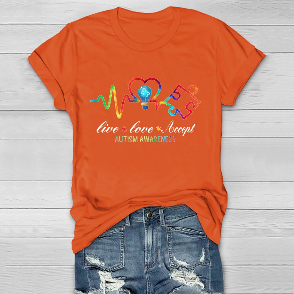 Live Love Accept Autism Awareness Healthwear T-shirt