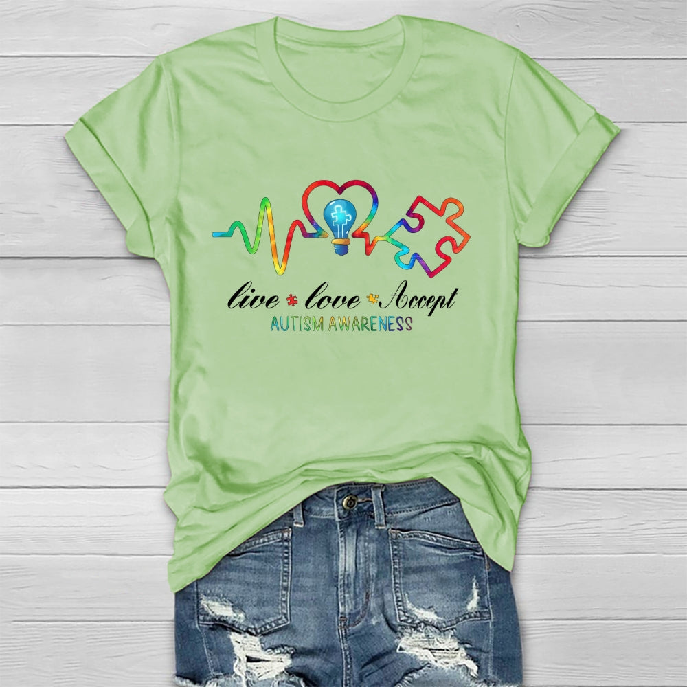 Live Love Accept Autism Awareness Healthwear T-shirt